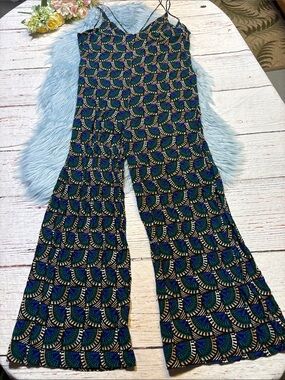 Silk & Salt Patterned Strappy Jumpsuit sz M